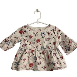 Janie and Jack Peplum Floral Blouse